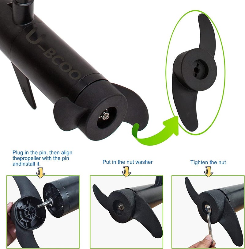 U-BCOO Power Prop Kit 2-Blades (3 in Diameter) Electric Trolling Motor outboard/propeller for 32lb, 46lb, 40lb - Image 5